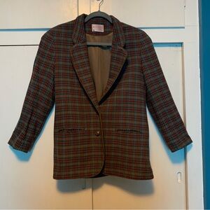 Classic Pendleton Striped Plaid Blazer
